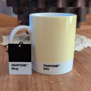 NWT Pantone 600 Light Yellow And Eggshell White 13oz. Coffee Mug